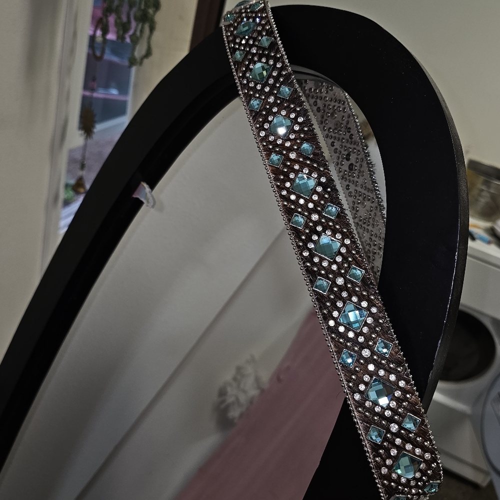 Turquoise Crystal Embellished Headband - Women Accessories